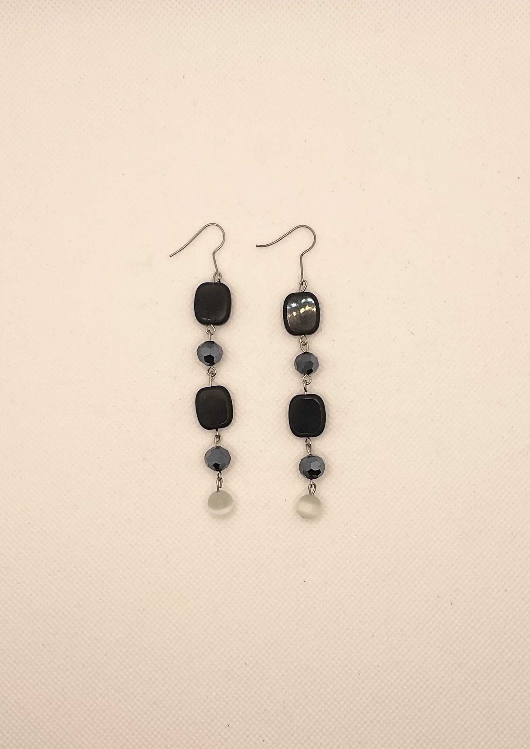 Zuri Love Earrings Black and White Earrings Color Size