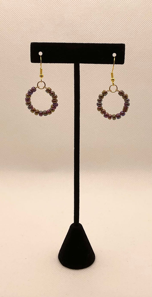 Zuri Love Earrings Iridescent Mauve Hoops Color Size