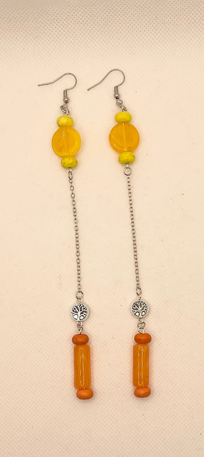 Zuri Love Earrings Yellow and Orange Fall Earrings