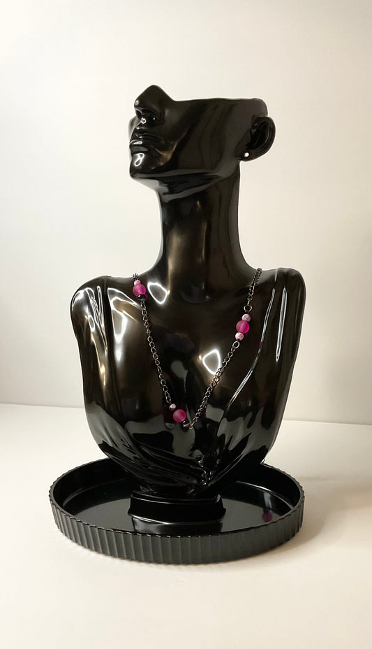 Zuri Love Necklace Pink and Black Necklace Color Size